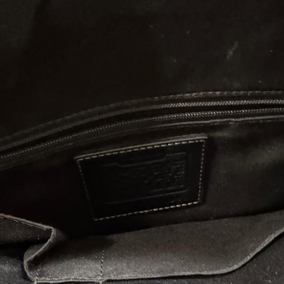 Coach Black Leather Satchel with Gold Accents - Picture 3 of 6